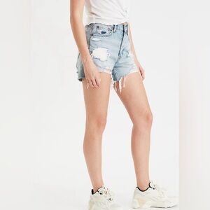 NWT American Eagle 90s Boyfriend Cutoff Distressed Denim Shorts 16 - Button Fly